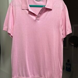 Zara Men's Light Pink Polo Shirt Size Medium !